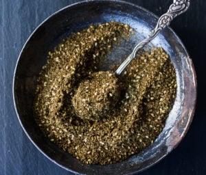 Za'atar Spice Recipe, a flavorful Middle Eastern spice blend that can be used in a multitude of ways. | #zaatar #za'atar #spices #|spiceblend www.feastingathome.com