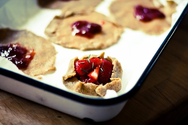 Strawberry Galettes with Rosemary and Rustic Seeded Rye Crust