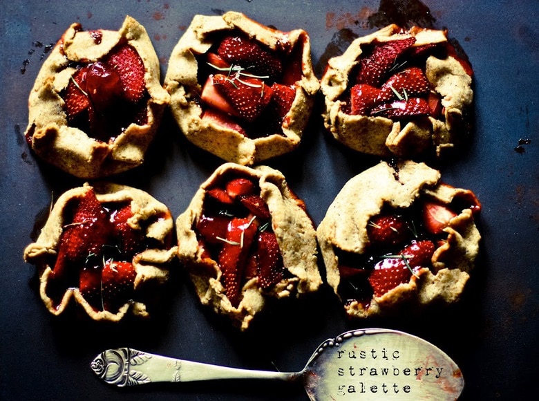 Strawberry Galettes with Rosemary and Rustic Seeded Rye Crust