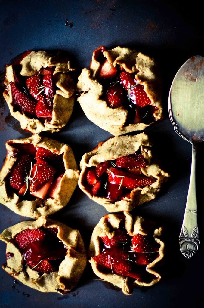 Strawberry Galettes with Rosemary and Rustic Seeded Rye Crust