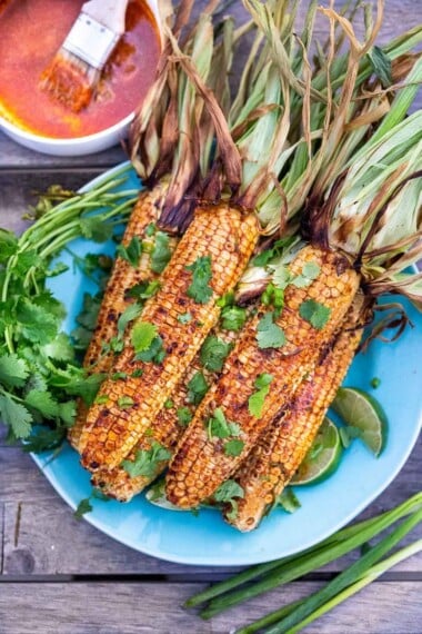 Grilled Corn on the Cob with Chipotle Lime Butter.