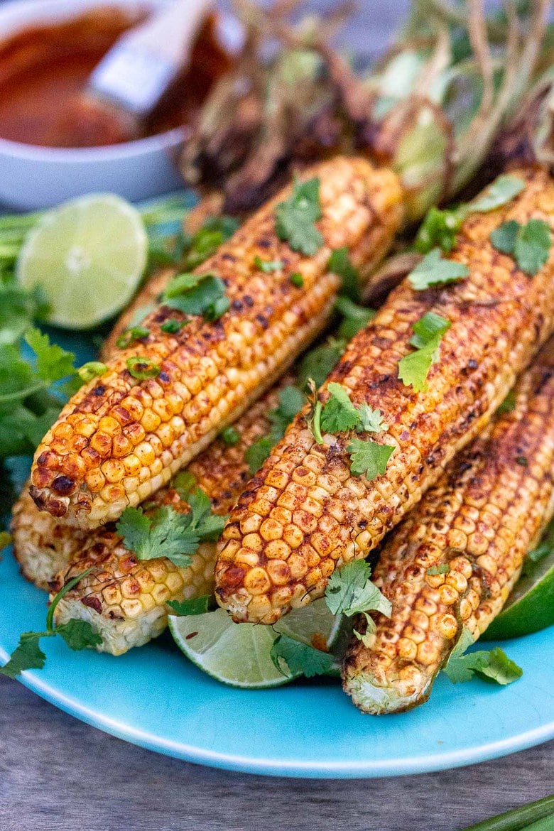 Grilled Corn on the Cob with Chipotle Lime Butter. #mexicancorn