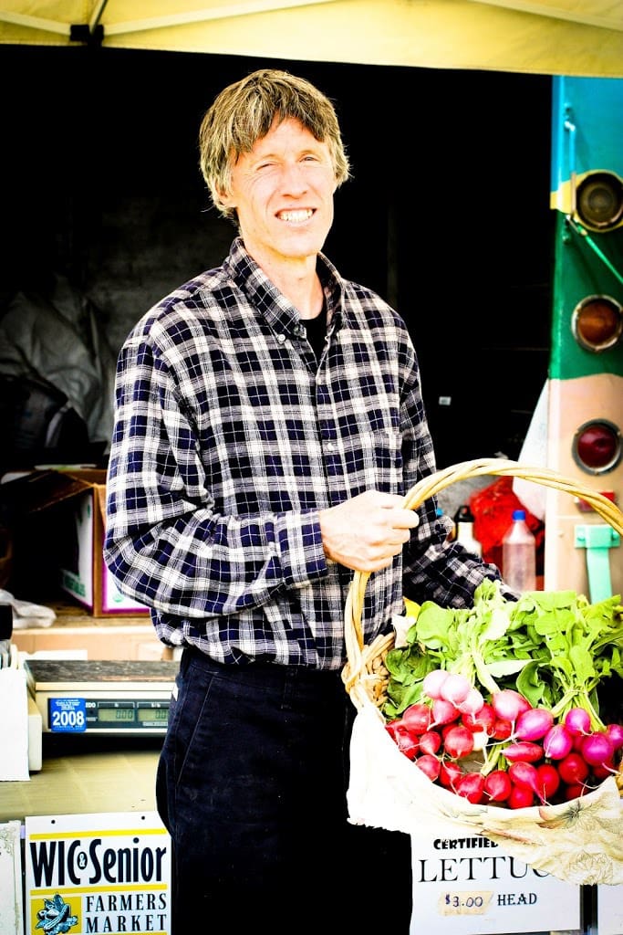 Tim from Tolstoy Farms with Radishes! - Grilled Radishes with Sweet Onions, Green beans and a simple Tarragon Vinaigrette, a delicious easy Spring recipe| www.feastingathome.com