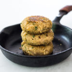 Crispy Vegan Quinoa Cakes with Tomato Chickpea Relish- a delicious, healthy flavorful vegan dinner that is gluten-free.  #quinoacakes #vegan #veganquinoa #veganquinoacakes #veganquinoarecipes #quinoapatties #glutenfree