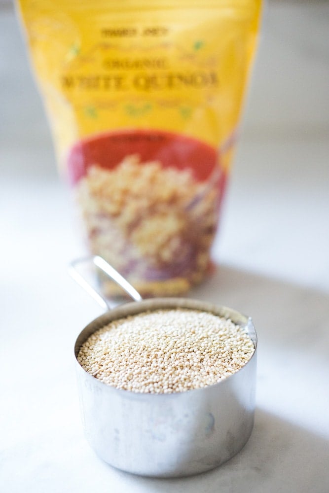 quinoa in a measuring cup