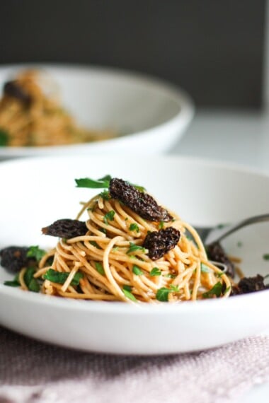 pasta with fresh morels