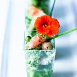 Ceviche verde in a shot glass