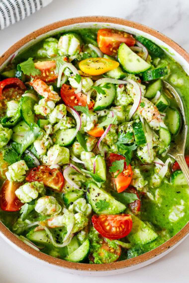 Ceviche Verde with shrimp