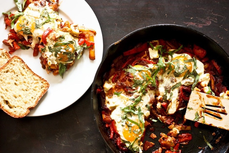 Simple delicious recipe for Shakshuka! Bursting with North African Flavors, this tasty Baked Egg dish makes for a healthy and incredible brunch! 