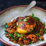 Berebere Chicken and Lentils - a flavorful Ethiopian recipe that features Berebere Spice. #ethiopianfood #ethiopianrecipes #chicken #lenitls #berebere www.feastingathome.com