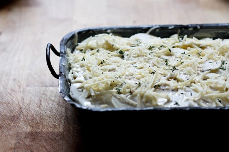 Parsnip Gratin With Gruyere and Thyme | www.feastingathome.com