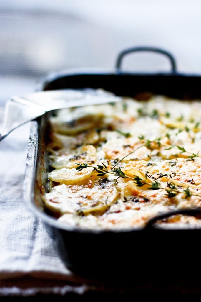 Parsnip Gratin With Gruyere and Thyme | www.feastingathome.com