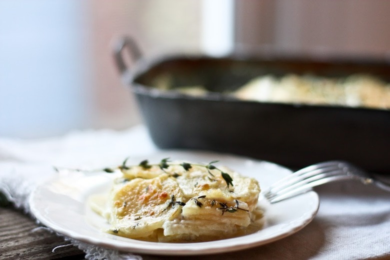 Parsnip Gratin With Gruyere and Thyme | www.feastingathome.com