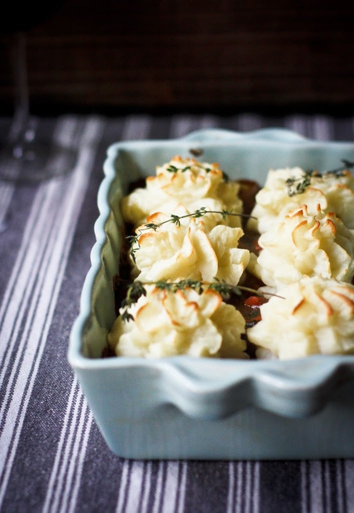 vegan shepherds pie Vegan Shepherds Pie with mushrooms and root vegetables- topped with pillowy mashed potatoes. A delicious vegan main dish -perfect for the holiday table. #sheperdspie #vegan