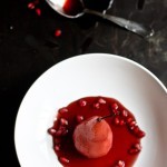 These festive red wine Poached Pears are absolutely gorgeous, infused with beautiful color! This light and healthy dessert is perfect for the holidays- vegan and can be made ahead.