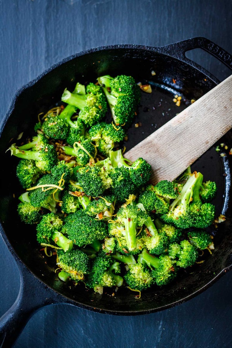  This recipe for Broccoli with Garlic, Lemon Zest and Chili flakes is our "go-to" broccoli recipe -simple, yet full of amazing flavor! Vegan, healthy can be made in 15 minutes!