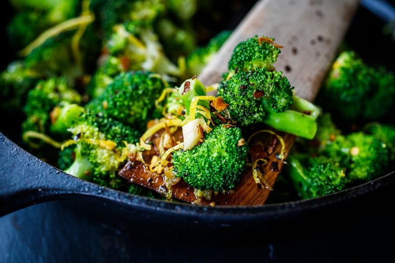 add broccoli to the pan