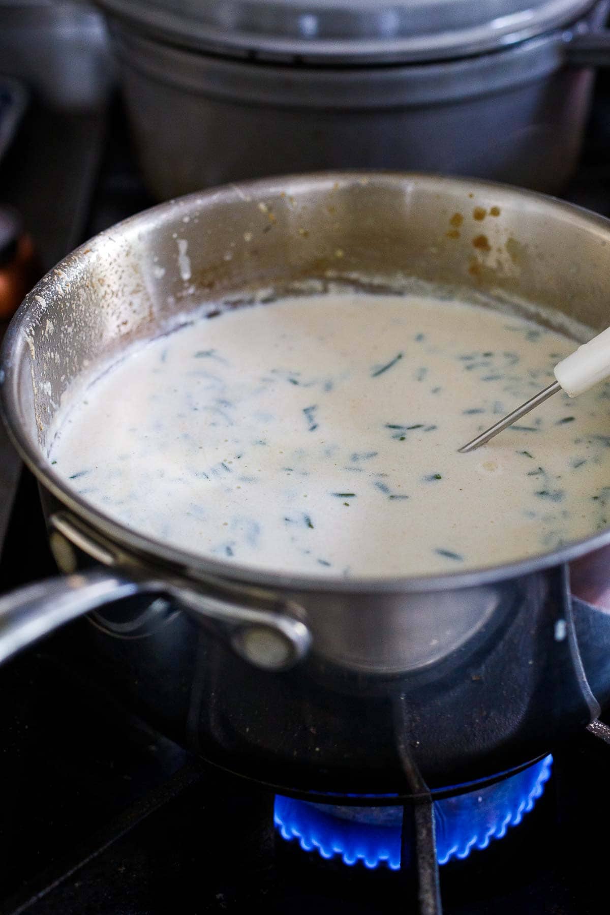 bechamel sauce in a pot