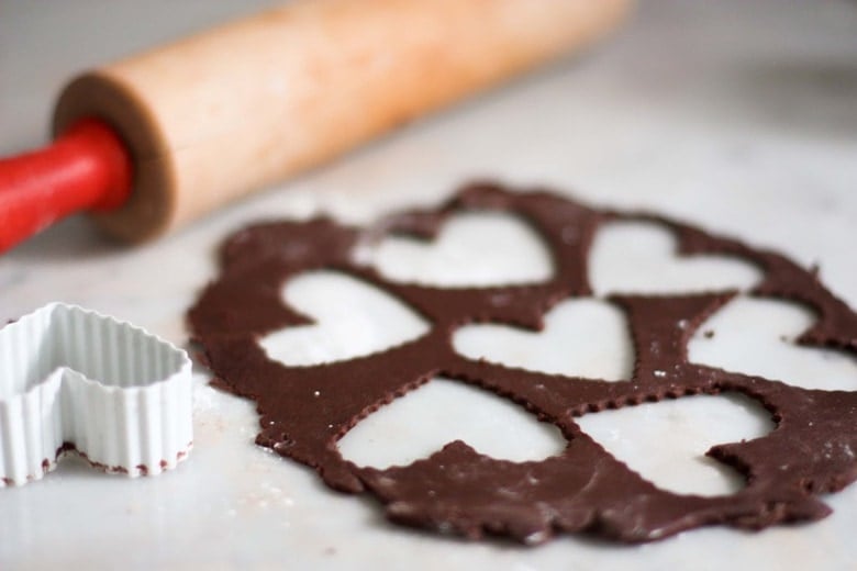 Chocolate Heart Ice Cream Sandwiches | www.feastingathome.com