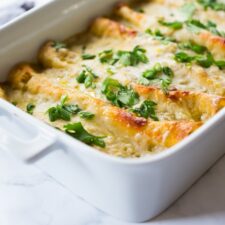 Creamy Chicken Enchiladas with Poblano Sauce (or Cauliflower)-image