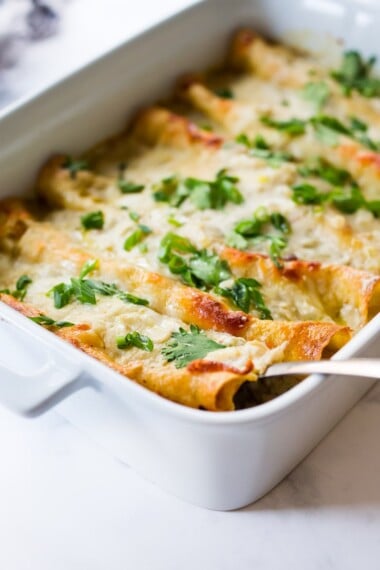 white chicken enchiladas ( creamy chicken enchiladas with green chilies )