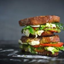 Caprese Grilled Cheese Sandwich with Arugula Pesto
