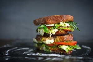 Caprese Grilled Cheese with Arugula Pesto | www.feastingathome.com