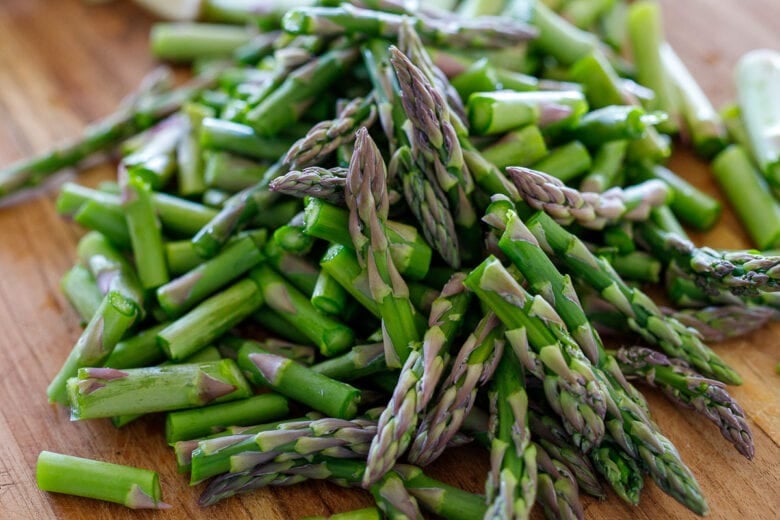 chopped asparagus