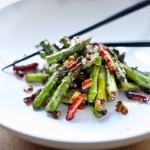 Szechuan Asparagus with Garlic, Ginger and Chilies