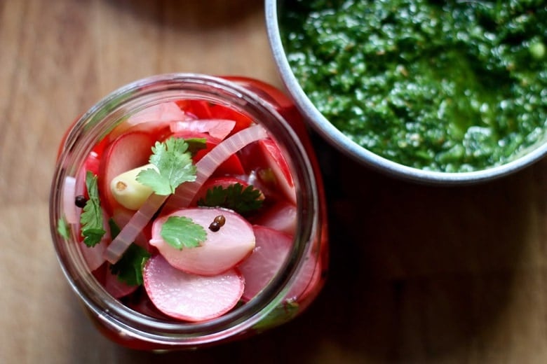 Pickled veggies in a jar