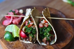 grilled steak tacos with chimichurri