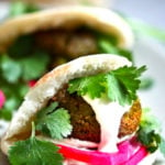 Authentic Falafel Recipe made with soaked chickpeas, not canned. This recipe, hands-down has the BEST texture and flavor! Vegan and Gluten-free. |  #falafel #falafels #falafelrecipe #bestfalafel, #veganfalafelrecipe #easyfalafel #authenticfalafel #easyfalafels