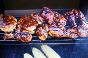 Smokey, Sweet, Spicy and tangy, this BBQ Chicken is mouthwatering! The Chipotle BBQ sauce is made form scratch....so tasty! | #bbqchicken #bbqchickenrecipe #chipotlechicken | www.feastingathome.com