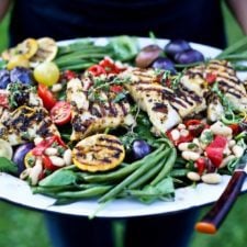 Grilled Fish Salad with Nicoise Dressing