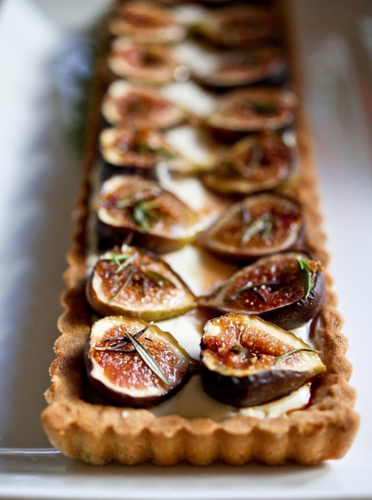 Fig Tart Roasted Fig Tart with Mascarpone, Honey and rosemary....using fresh figs, lightly roasted and caramelized in the oven. | www.feastingathome.com