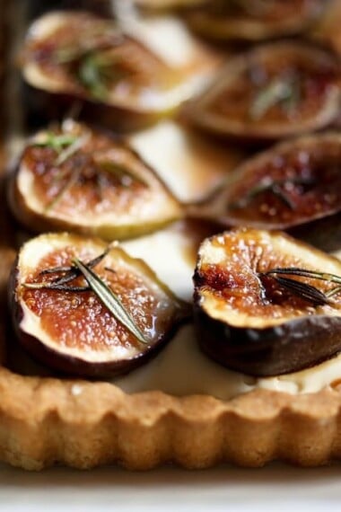 Roasted Fig Tart with mascarpone cream and roasted figs.