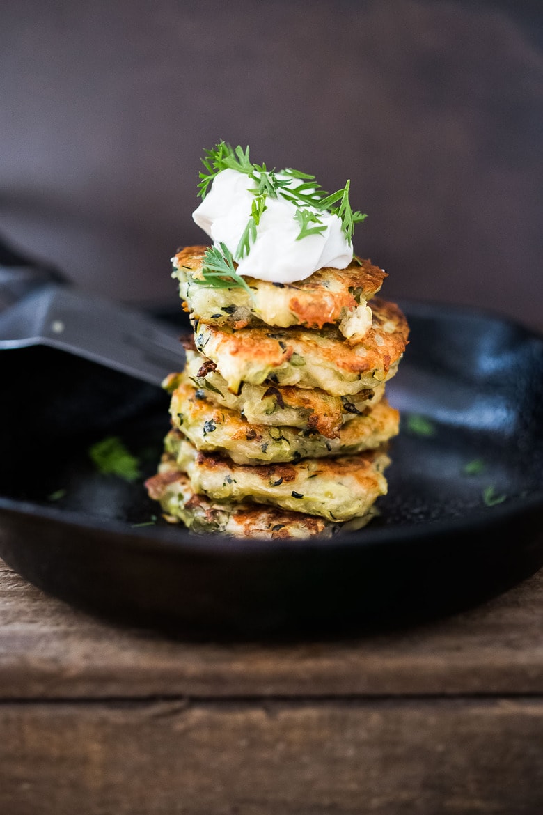 Zucchini Fritters with Dill, Feta and Tzatziki Sauce ...