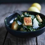 Tuscan Kale Caesar with Millet Croutons | www.feastingathome.com