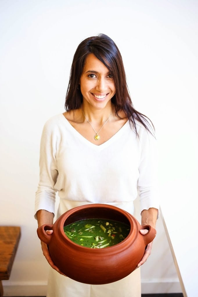 A delicious recipe for Peruvian Minestrone Soup - made with a fragrant basil broth. Healthy and flavorful! www.feastingathome.com
