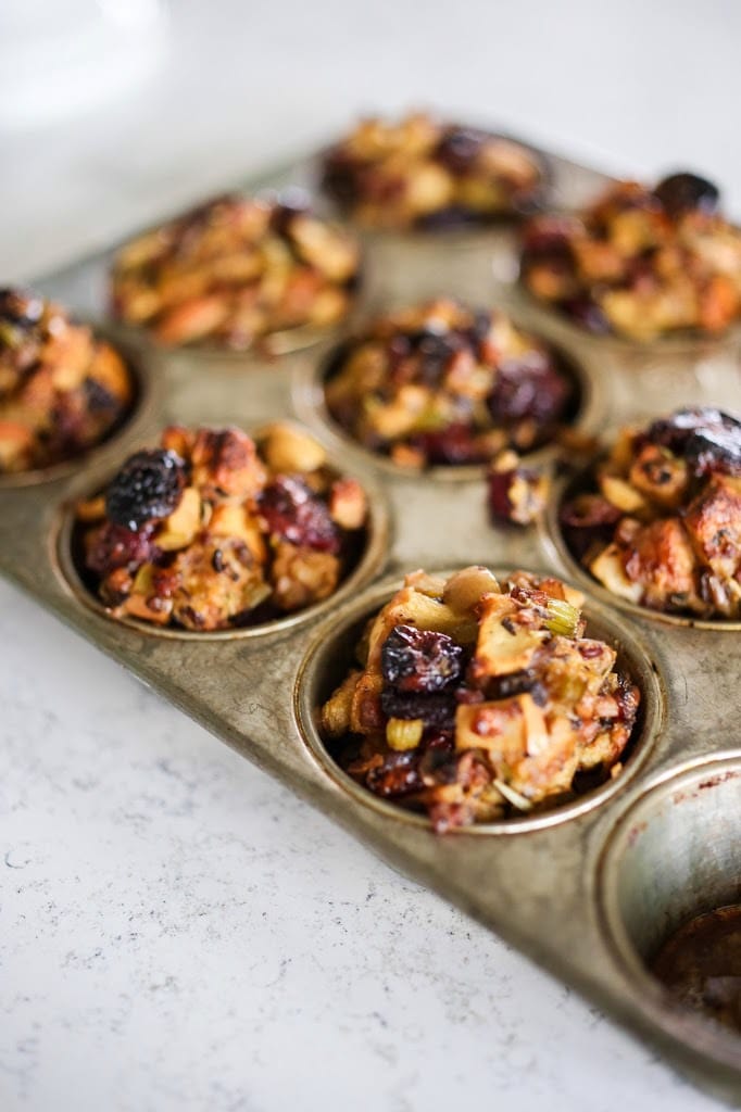 Delicious little bites, these Thanksgiving Stuffing Muffins make the perfect appetizer for your Thanksgiving day gathering. Easy, tasty! | www.feastingathome.com
