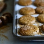 Chewy Triple Ginger Cookies, with three kinds of ginger- ground ginger, fresh raw ginger and candied ginger! #gingercookie #holidaycookie #chrismascookie #molassescookie | www.feastingathome.com