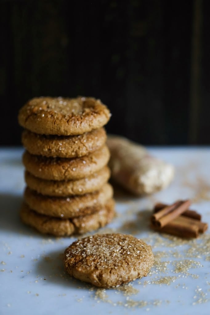 A delicious recipe for chewy triple ginger cookies, with three kinds of ginger- ground, fresh and candied with white pepper and cardamom.| www.feastingathome.com