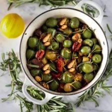 Warm Olives with Rosemary, Garlic and Almonds