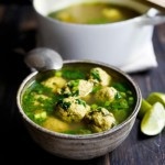 Arabic Meatball Soup with Spinach and Lime | www.feastingathome.com