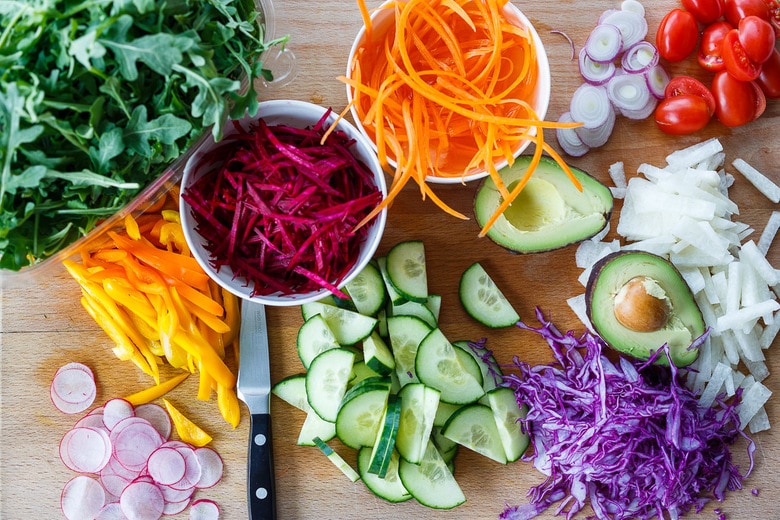 ingredients in Rainbow Salad