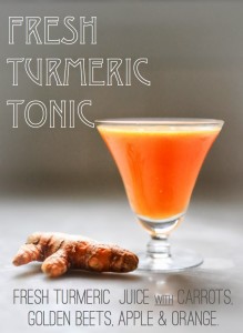 Delicious and detoxing Turmeric Tonic - a fresh and energizing juice made with fresh turmeric root, ginger, orange, apple and carrot to help sooth the body, fight inflammation, and revitalize and energize. Sunshine for the soul! 