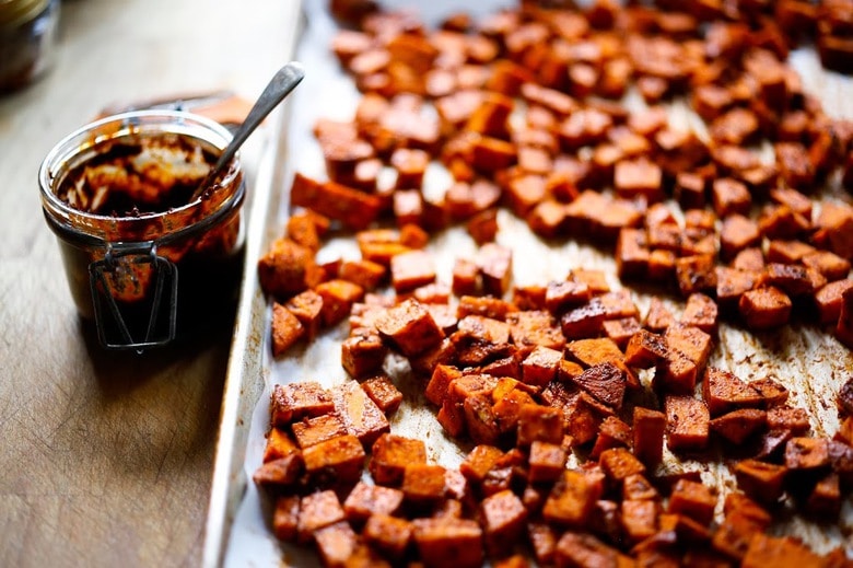 Sweet potato hash with Harissa 