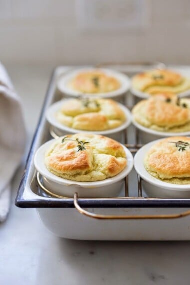 Artichoke Souffle w/ Goat Cheese and Thyme | www.feastingathome.com