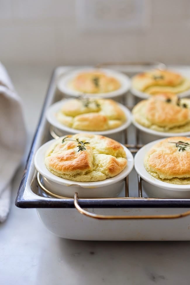 Amazing Valentine's Dinner Ideas: Artichoke Souffle w/ Goat Cheese and Thyme.