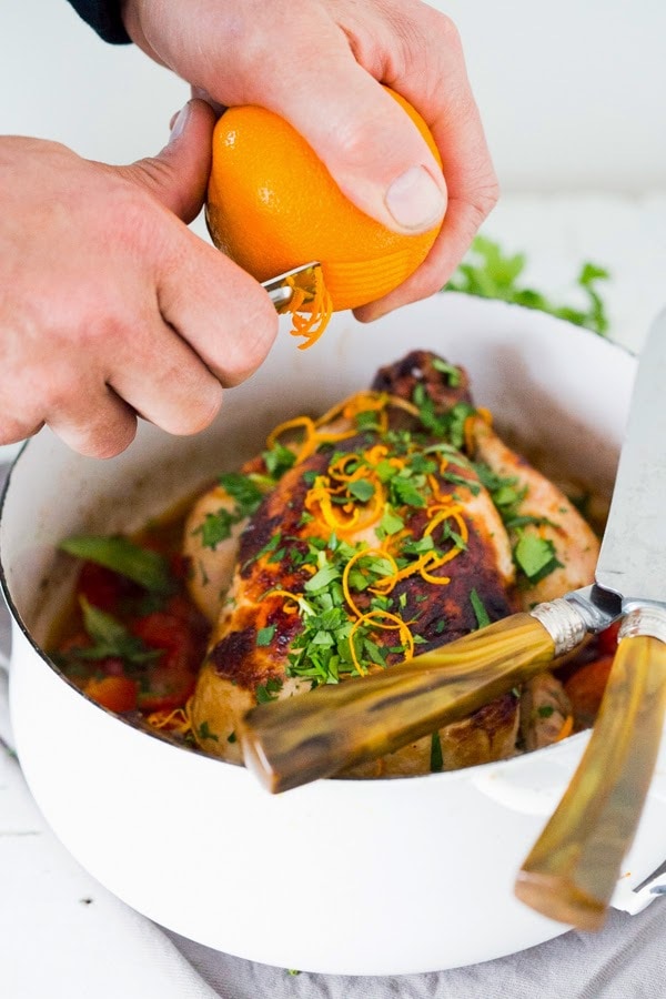 Cuban Chicken with Chili Roasted Yams in flavorful Mojo Marinade- a mouthwatering recipe! | www.feastingathome.com